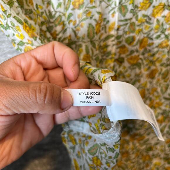 J. Crew Crinkle‎ chiffon button-up shirt in floral vines Size 10 New - Picture 2 of 8